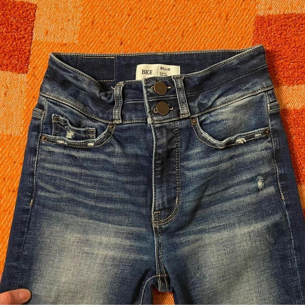 BKE Billie Slim Fit High Rise Distressed Jeans Women's Size 24 - Picture 3 of 6